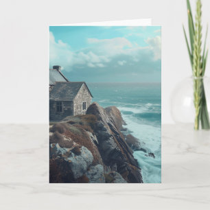 Mediaeval Cottage on a Cliff Card