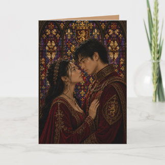 Mediaeval couple anniversary valentine card