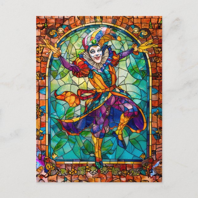 Mediaeval Court Jester Clown Postcard (Front)