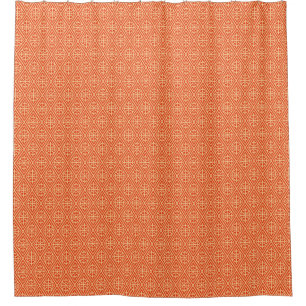 Mediaeval Cross Damask - Coral Orange and Peach Shower Curtain