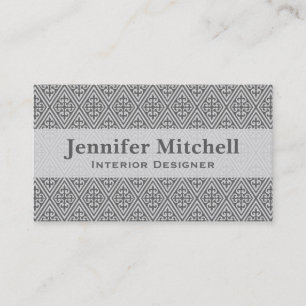 Mediaeval Cross Damask - Silver Grey / Grey Business Card