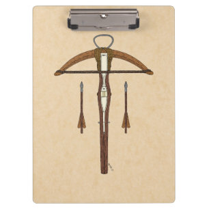Mediaeval Crossbow with Bolts Clipboard