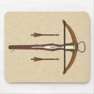 Mediaeval Crossbow with Bolts Mouse Mat