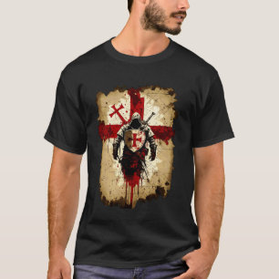 Mediaeval Crusader Knight Cross Graphic for Men, W T-Shirt