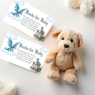 Mediaeval cute dragon baby shower book request enclosure card