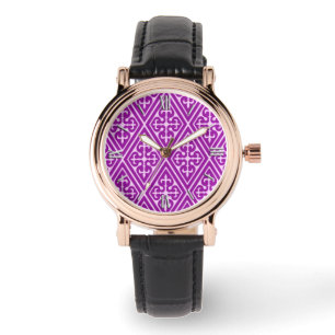 Mediaeval Damask Diamonds, amethyst purple Watch