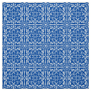 Mediaeval Damask Fleur-de-lis, cobalt blue Fabric