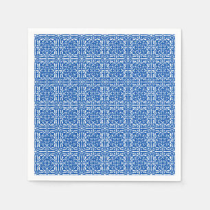 Mediaeval Damask Fleur-de-lis, cobalt blue Napkin