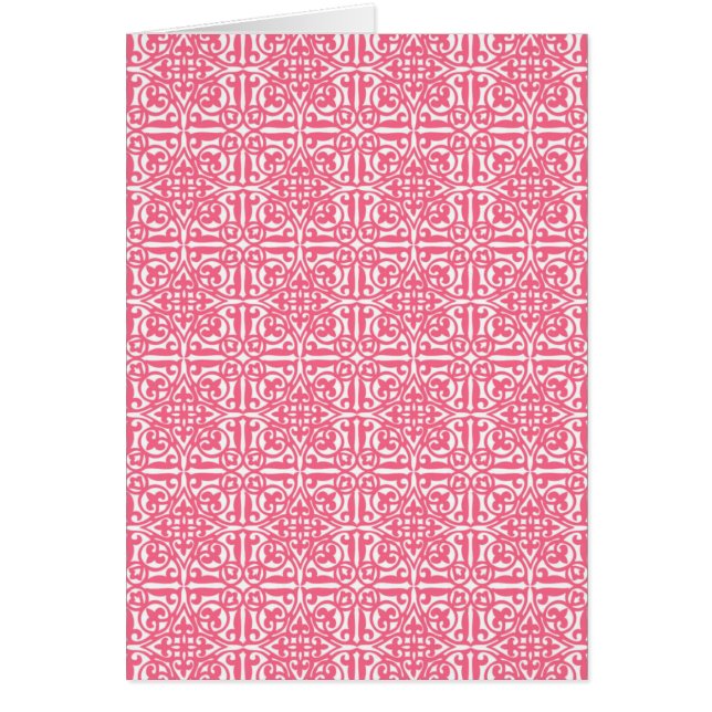 Mediaeval Damask Fleur-de-lis, coral pink & white (Front)