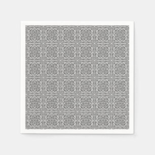 Mediaeval Damask Fleur-de-lis, silver grey Napkin