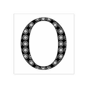 Mediaeval Damask Monogram Letter O Rubber Stamp