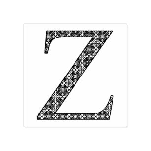 Mediaeval Damask Monogram Letter Z Rubber Stamp