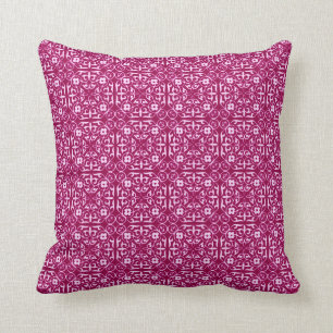 Mediaeval Damask pattern, burgundy wine Cushion