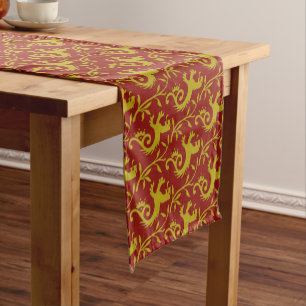 Mediaeval Dande-Lions on Red Table Runner