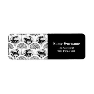 Mediaeval Deer and Trees, labels