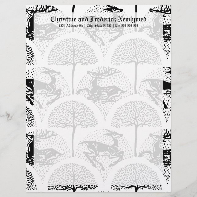 Mediaeval Deer and Trees, letterhead (Front)
