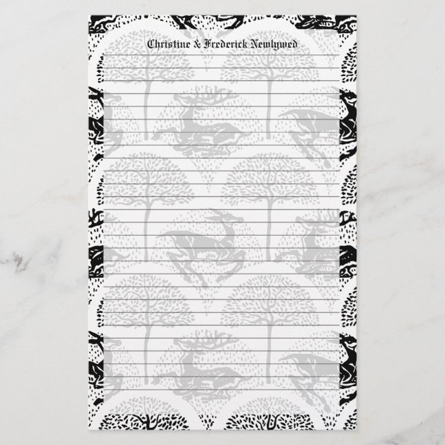 Mediaeval Deer and Trees, stationery (Front)