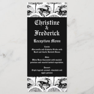 Mediaeval Deer and Trees, wedding menu and program