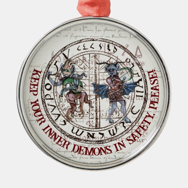 Mediaeval Demon Christmas Ornament Charm (Front)