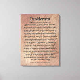 Mediaeval DESIDERATA Poster Max Ehrmann-Mars Stone Canvas Print