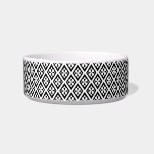 Mediaeval diamonds - black and white bowl