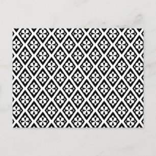Mediaeval diamonds - black and white postcard