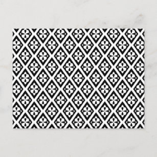 Mediaeval diamonds - black and white postcard