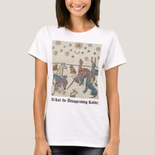 Mediaeval Disapproving Rabbit Unicorn Animal Art T-Shirt