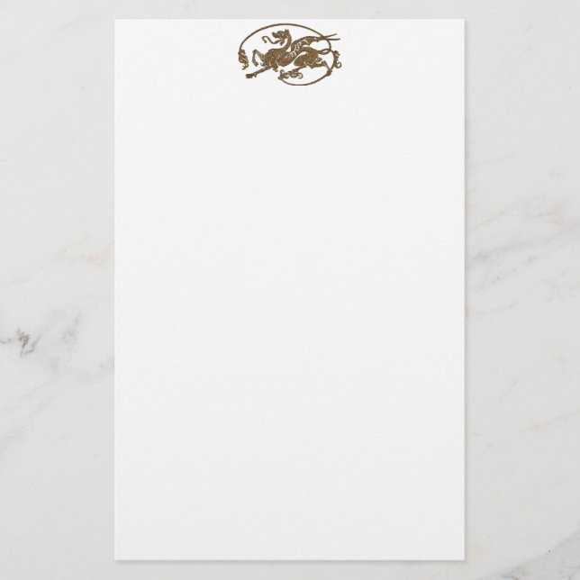 Mediaeval Dragon Antique Art Designer Gift Stationery (Front)