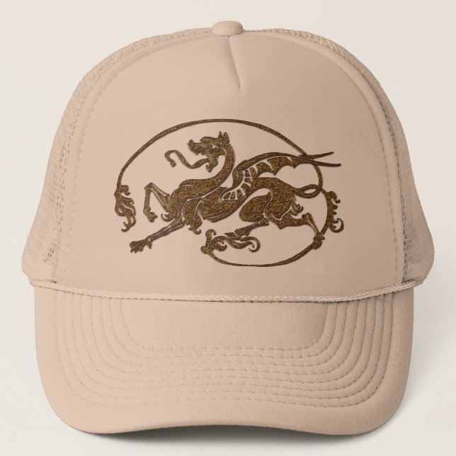 Mediaeval Dragon Antique Art Designer Gift Trucker Hat (Front)