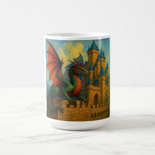 Mediaeval Dragon Castle Protector Coffee Mug