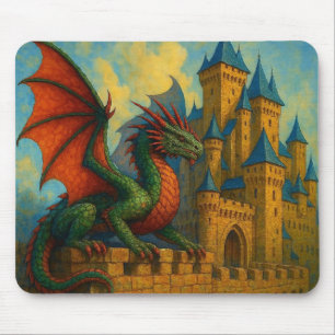 Mediaeval Dragon Castle Protector Mouse Mat