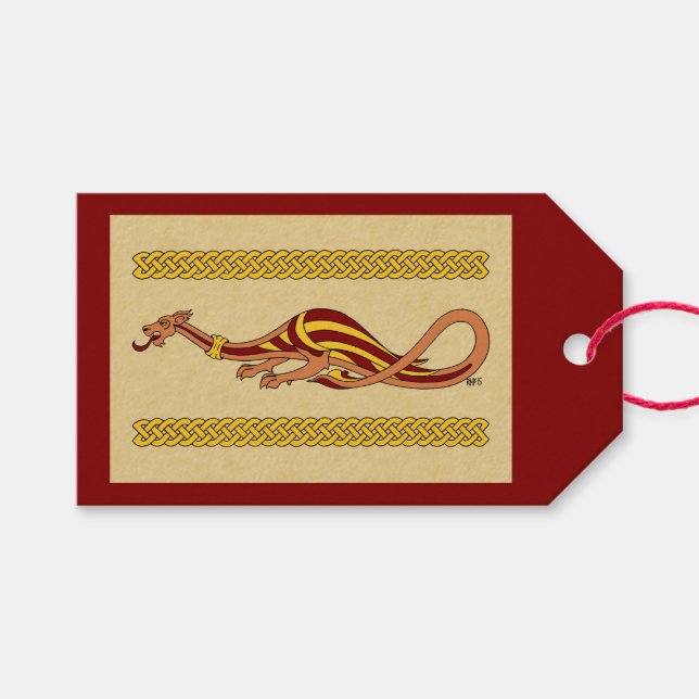 Mediaeval Dragon Design 2015 Gift Tags (Front (Horizontal))