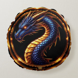 ✨ Mediaeval Dragon Gemstone Emblem ✨ Round Cushion