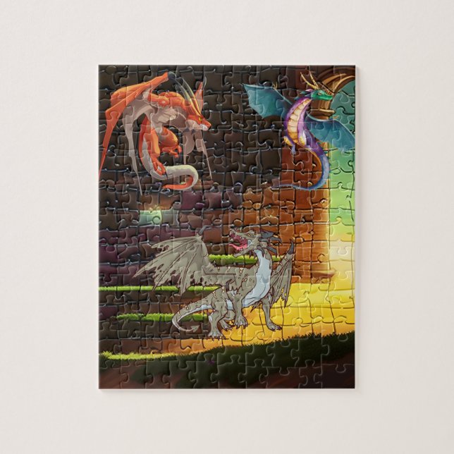 Mediaeval Dragon Puzzle for Dragon Lovers (Vertical)