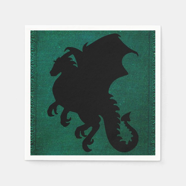 Mediaeval Dragon Sword Vintage Napkin (Front)