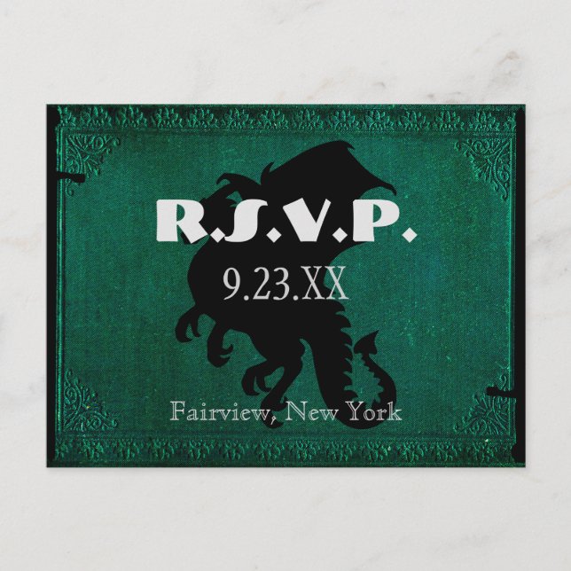 Mediaeval Dragon Sword Vintage RSVP Card (Front)