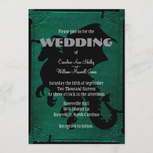 Mediaeval Dragon Sword Vintage Wedding Invitation