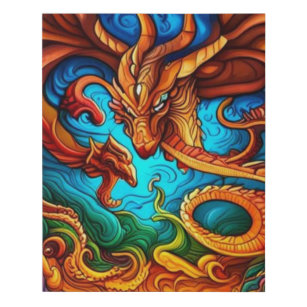 Mediaeval Dragons Faux Canvas Print