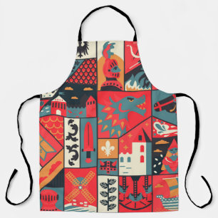 Mediaeval Elegance: Seamless Pattern Design Apron