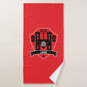 Mediaeval English Knight Dragon Bath Towel