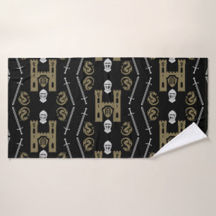 Mediaeval English Knight Dragon Bath Towel