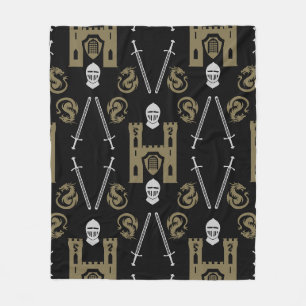 Mediaeval English Knight Dragon Fleece Blanket