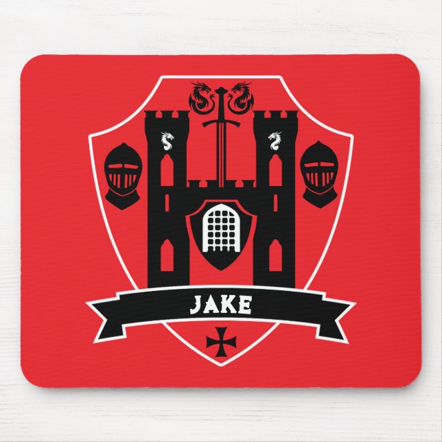 Mediaeval English Knight Dragon Mouse Mat (Front)