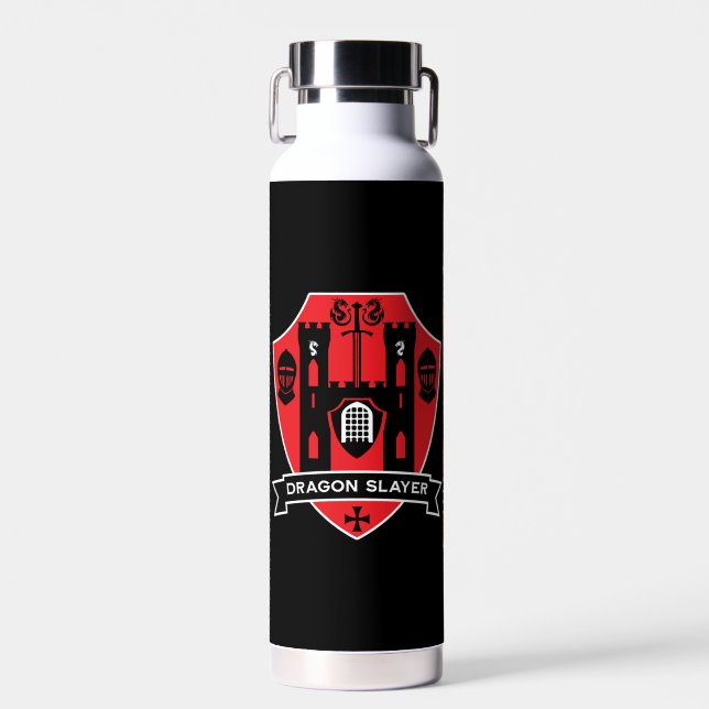 Mediaeval English Knight Dragon Water Bottle (Front)