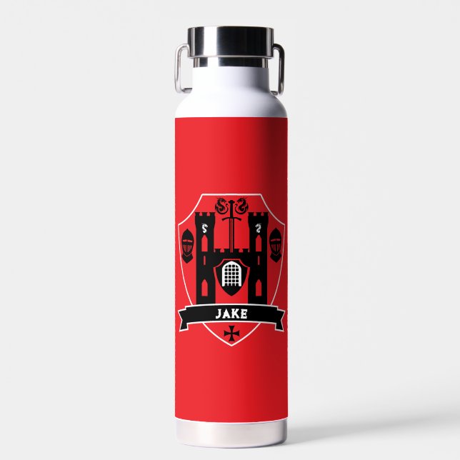 Mediaeval English Knight Dragon Water Bottle (Front)