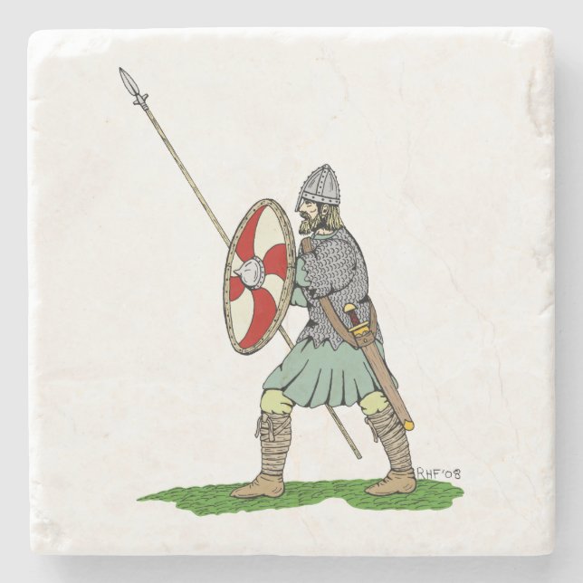 Mediaeval English/Saxon Warrior Stone Coaster (Front)