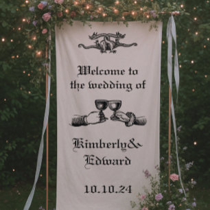  Mediaeval engraving Wedding Welcome Sign