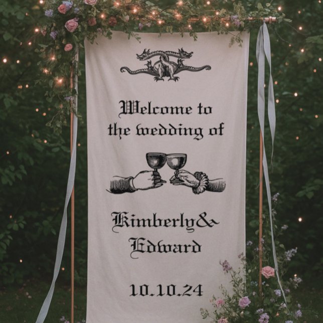  Mediaeval engraving Wedding Welcome Sign (Creator Uploaded)