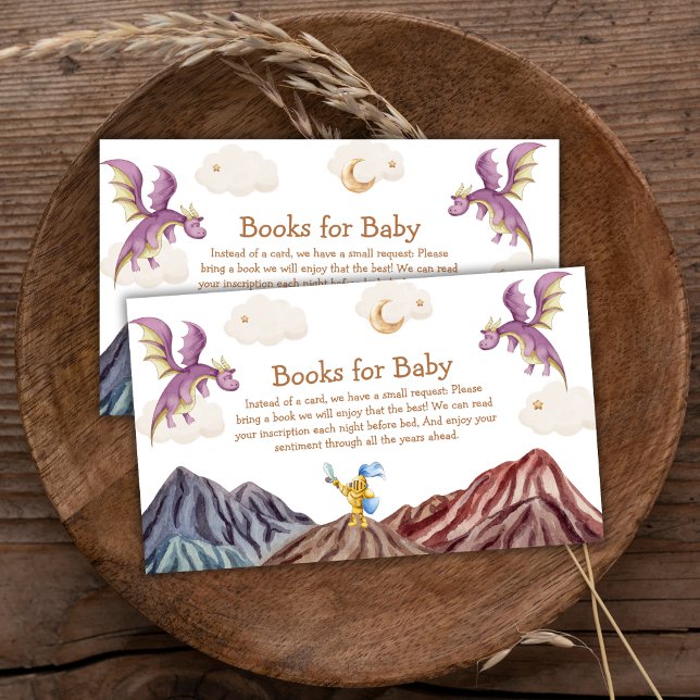 Mediaeval Fairytale Dragon Books For Baby Shower  Enclosure Card (Medieval Fairytale Dragon Books For Baby Shower Enclosure Card)